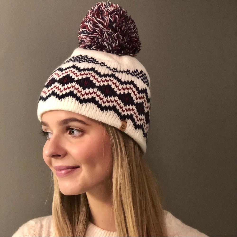 Timberland Nordic Style Beanie with Pom Pom.